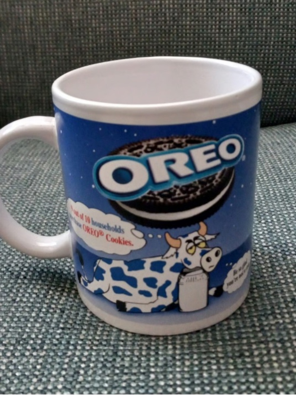OREO Blue Ceramic Graphic Mug — Cow Design